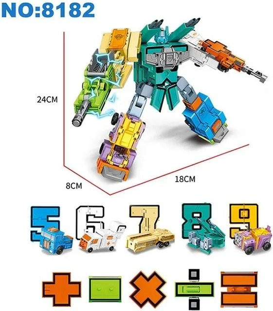 Yiran toy 1 Transformation Number Robot Spielzeug, Montagebausteine, 10-teiliges Set, blue - Bild 1