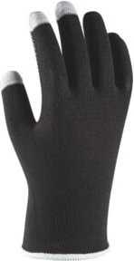 Nitras Feinstrickhandschuhe aus Baumwolle in Schwarz und Weiß, Größe 6 - Bild 1