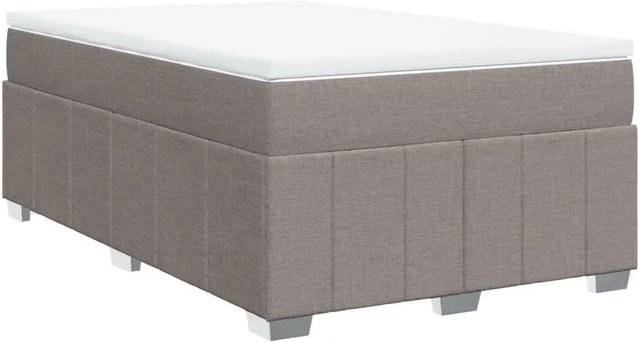 vidaXL Boxspringbett Hybrid mit Matratze und Taschenfederkern, Farbe Taupe, B/T: 120 x 200 cm - Bild 1
