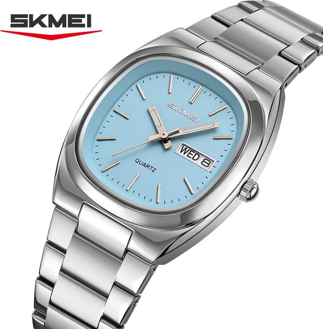 SKMEI Armbanduhr, Quarz, Edelstahl, Blau, Unisex - Bild 1