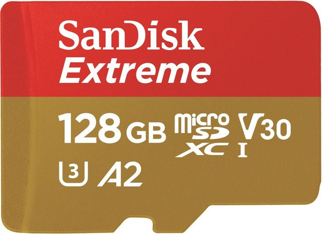 SanDisk microSDXC Extreme Speicherkarte 128GB Class 10 mit Adapter in Rot - Bild 1