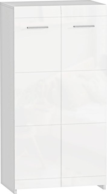 HOMCOM Schuhschrank in Hochglanz Weiß mit 2 Türen und 5 Ebenen für 10 Paar Schuhe, B/T/H: 55 x 36 x 108 cm - Bild 1