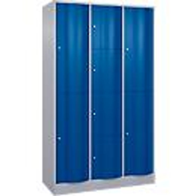 C+P Kombi-Schließfachschrank Resisto mit 3 Abteilen und 8 Fächern, Weiß-Blau, B/T/H: 114,8 x 54,0 x 195,0 cm - Bild 3