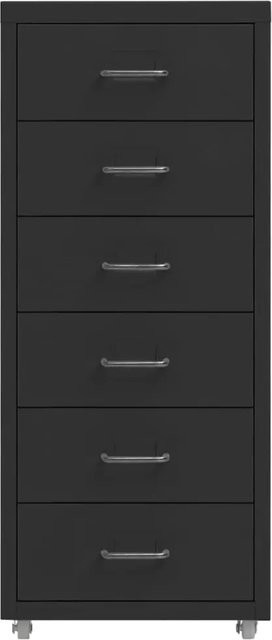 vidaXL Aktenschrank aus Metall mit Rollen in Schwarz, B/T/H: 28 x 41 x 69 cm - Bild 1