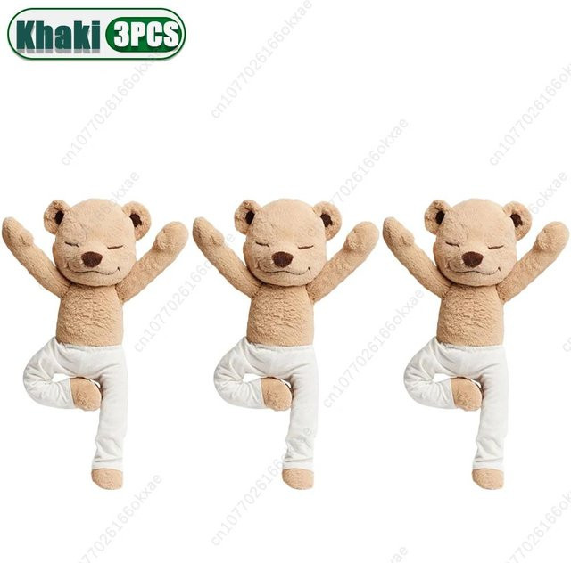 Linyi toy Ins Yoga Bär Puppe, Plüschpuppe, Braun - Bild 1