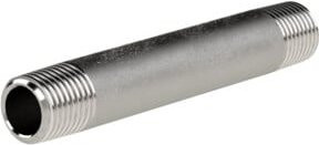 Riegler Rohrdoppelnippel R 1, AG/AG, Silber, Länge: 60,0 mm - Bild 1