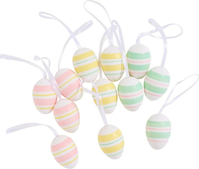 VBS Deko-Eier Gestreift in Grün und Multi für Ostern - Bild 1