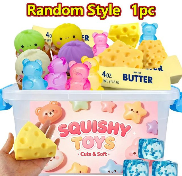Binchi Outdoor Equipment, Sensorische Quetsch-Blindbox-Serie, Slow-Rise-Spielzeug, Stressball Fidget, yellow - Bild 1