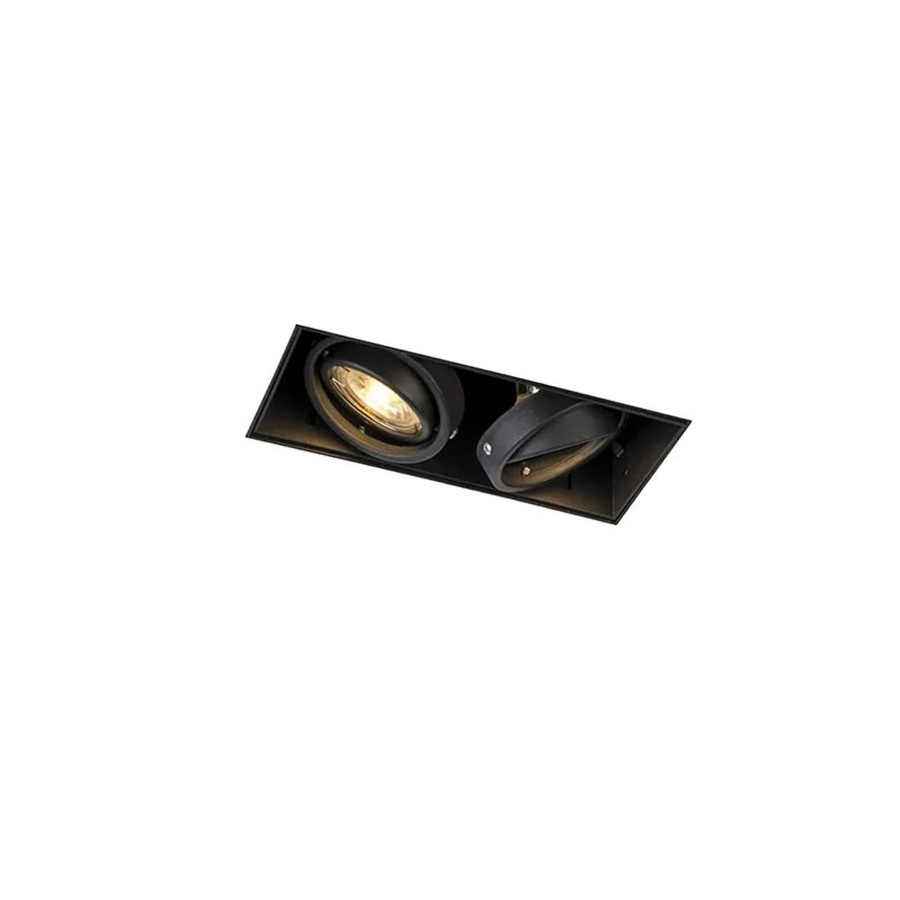 QAZQA Einbaustrahler Oneon 2 Schwarz Rahmenlos, 2-flammig, drehbar und neigbar, dimmbar, GU10 - Bild 2