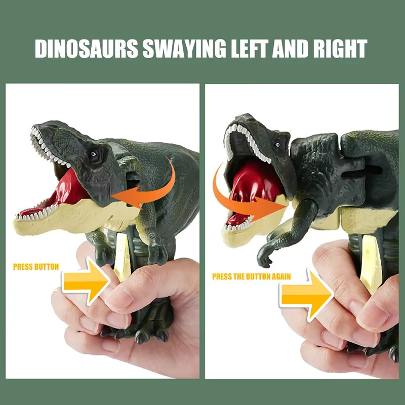 Zazaza Dinosaurier-Spielzeug, Teleskop-Schwing-Dino-Modell, mit Sound - Bild 4