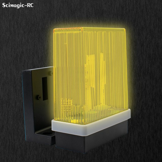 Scimagic-RC LED Signal Alarm Licht Gelb mit Wandhalterung für Outdoor 12V 24V 220V als Notfallwarnleuchte und Stroboskop Blinklicht - Bild 1