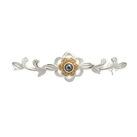 SIGO Brosche 925 Silber, Zirkonia, anthrazit - Bild 1