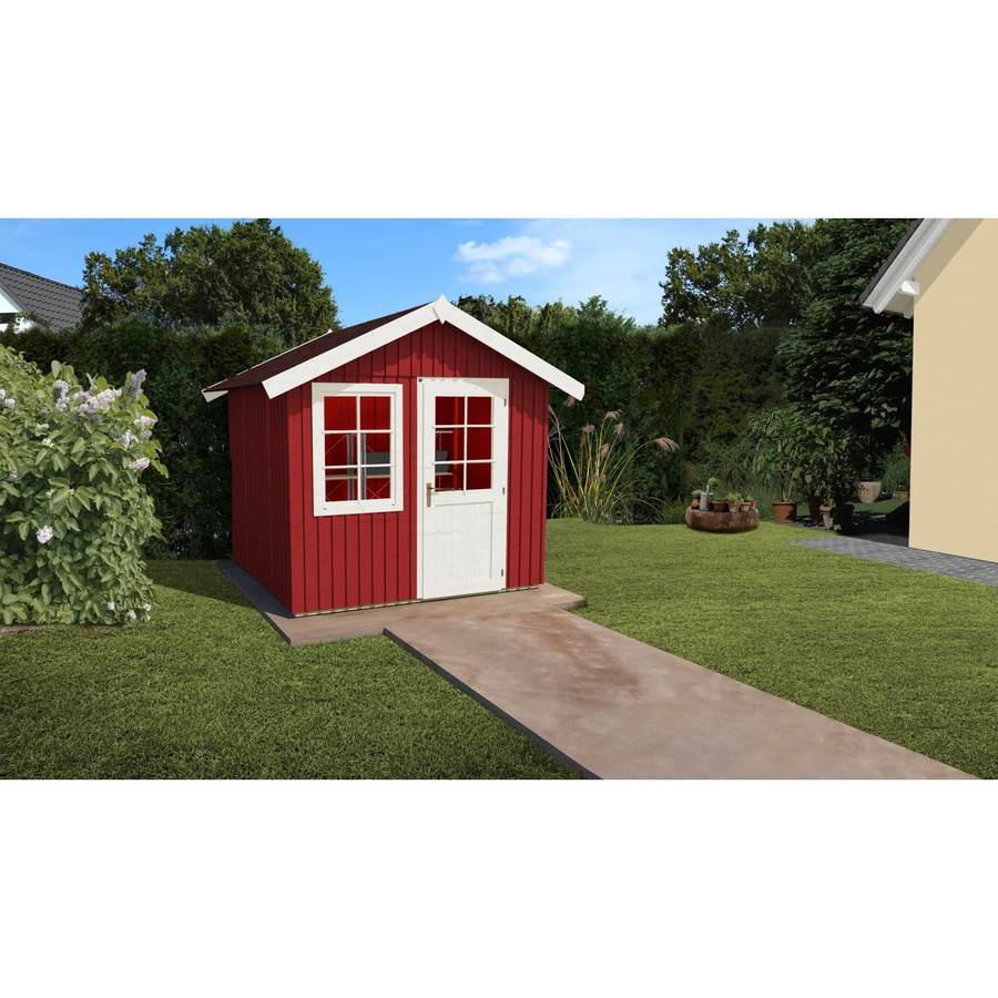 WEKA Schwedenhaus Gartenhaus mit Satteldach aus europäischer Fichte in Schwedenrot, B/H/T: 368 x 272 x 342 cm - Bild 2