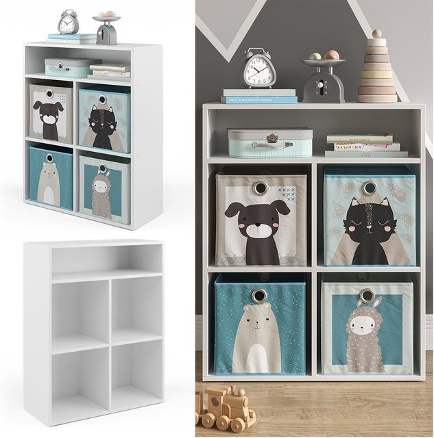 Vicco Kinderregal Luigi mit 4 Faltboxen als Spielzeugregal und Bücherregal für dein Kinderzimmer - Bild 1