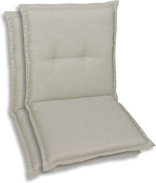 GO-DE TEXTIL Gartenauflagen für Niederlehner, 2er Set, beige, rechteckig mit Schaumstofffüllung - Bild 1