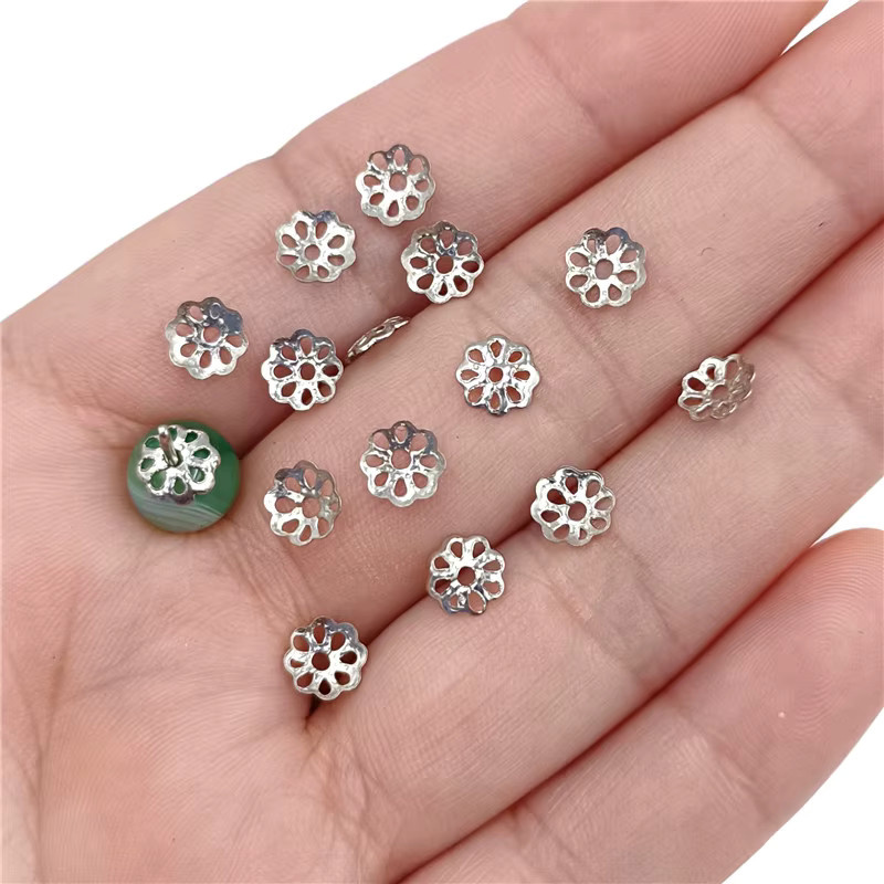 Perlenkappen aus Metall, Blumen-Endkappen, 6 mm, JAB(珠宝) - Bild 2
