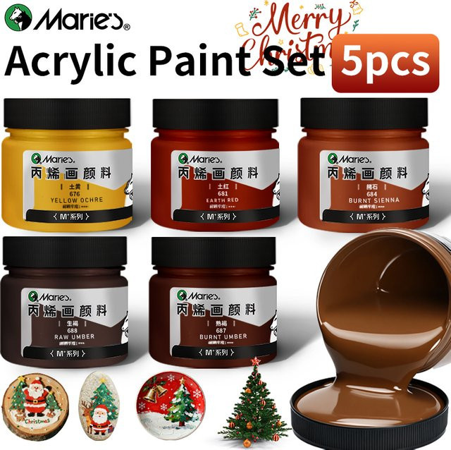 Marie's Acrylfarben-Set für Kinder in Braun, 5 Flaschen à 100 ml - Bild 1