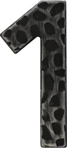 ALPERTEC Hausnummer 1 aus Eisen in Schwarz, B/T/H: 11,7 x 17 x 1,8 cm - Bild 1