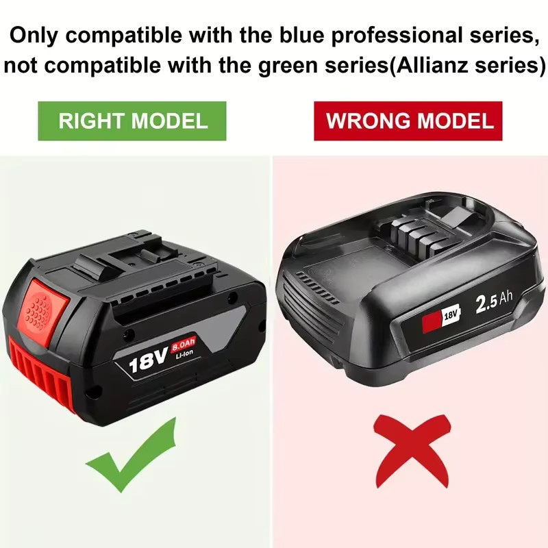 Bosch Ersatz Akku 18 V 8,0 Ah in Schwarz für GBA GSR GSB BAT618 BAT609 BAT620 - Bild 4