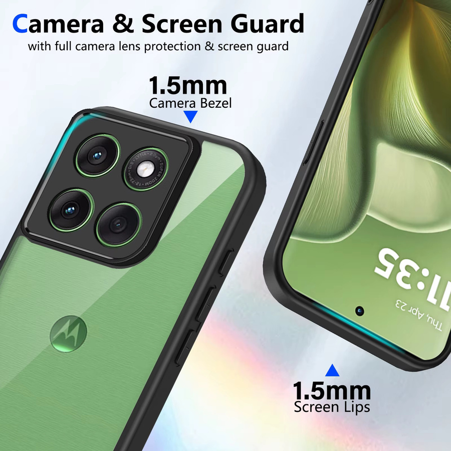 EUCAGR Stoßstange Air Kissen Schutzhülle für Motorola Moto Edge 60 Fusion, Edge 60 Stylus und Edge 60 Pro in Grau - Bild 4