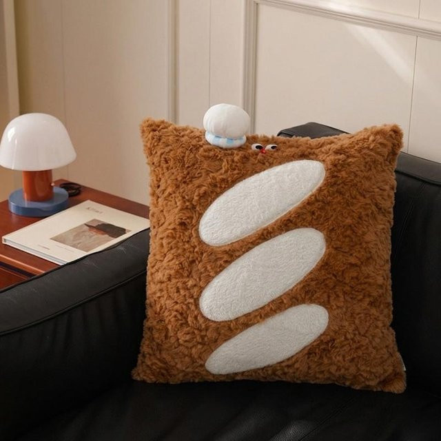 Yiran toy Plüsch-Brotkissen Toast-Simulation in Braun als weiches Lebensmittel-Kissen und Deko-Puppen-Geschenk - Bild 1