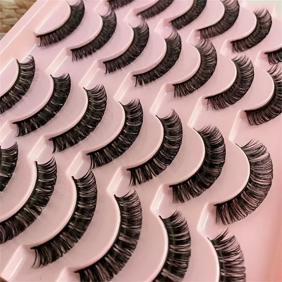 Wimpernstreifen, 14 Paar, 15mm, Schwarz, Natürlich - Bild 6