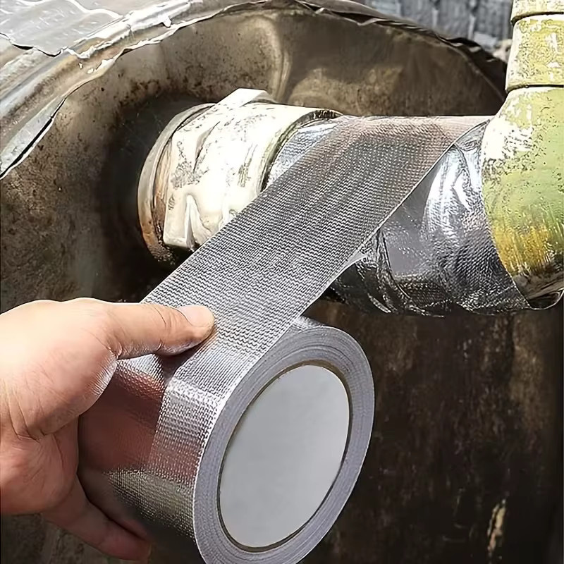 Wasserdichtes und hochtemperaturbeständiges Aluminiumfolienband in Silber zur Reparatur von Rohren und Küchenauspuffen - Bild 3