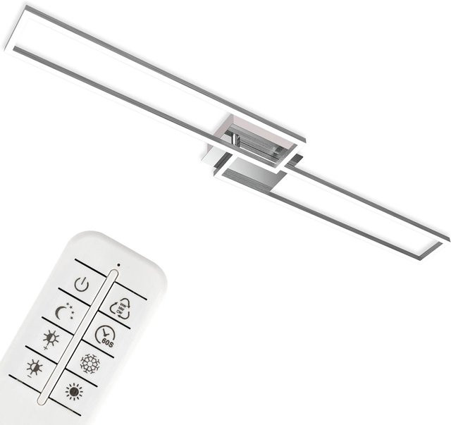 Brilo LED Deckenleuchte Frame in Chrom-Alu, dimmbar mit CCT und Fernbedienung, 110 cm - Bild 1