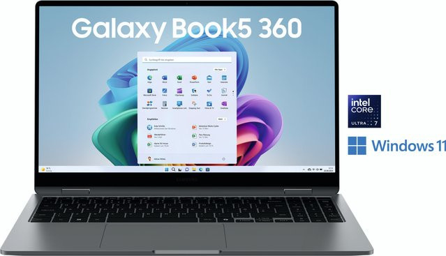 Samsung Galaxy Book5 360 2 in 1 Convertible-Notebook, 15,6 Zoll AMOLED, Intel Core Ultra 7, 16GB RAM, 512GB SSD, Moonstone Gray - Bild 2