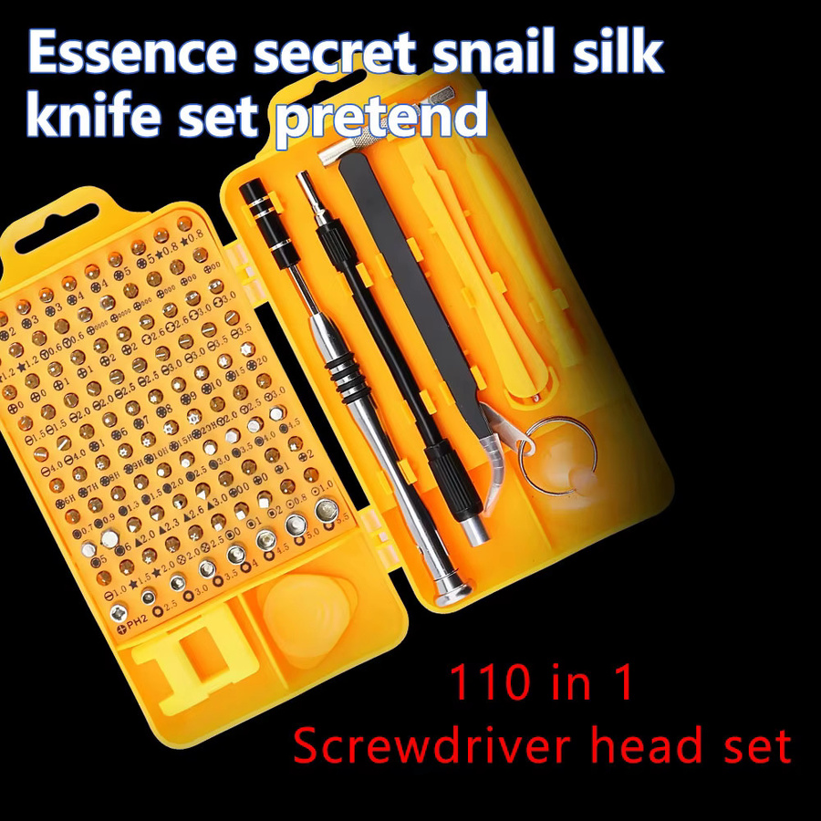 Ninth World 110-in-1 Schraubendreher-Set mit Magnetschraubenspitzen und elektrischem Ausbauschlüssel in Blau und Gelb für Telefon und PC Reparaturen - Bild 3