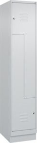 C+P Classic PLUS Z-Spind mit Sockel, 2 Fächer, Grau, H x B x T: 195 x 40 x 50 cm, mit Zylinderschloss und Garderobenstange - Bild 1