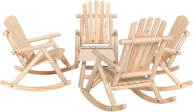 vidaXL 5-tlg Garten-Lounge-Set aus Massivholz Fichte in Beige - Bild 1