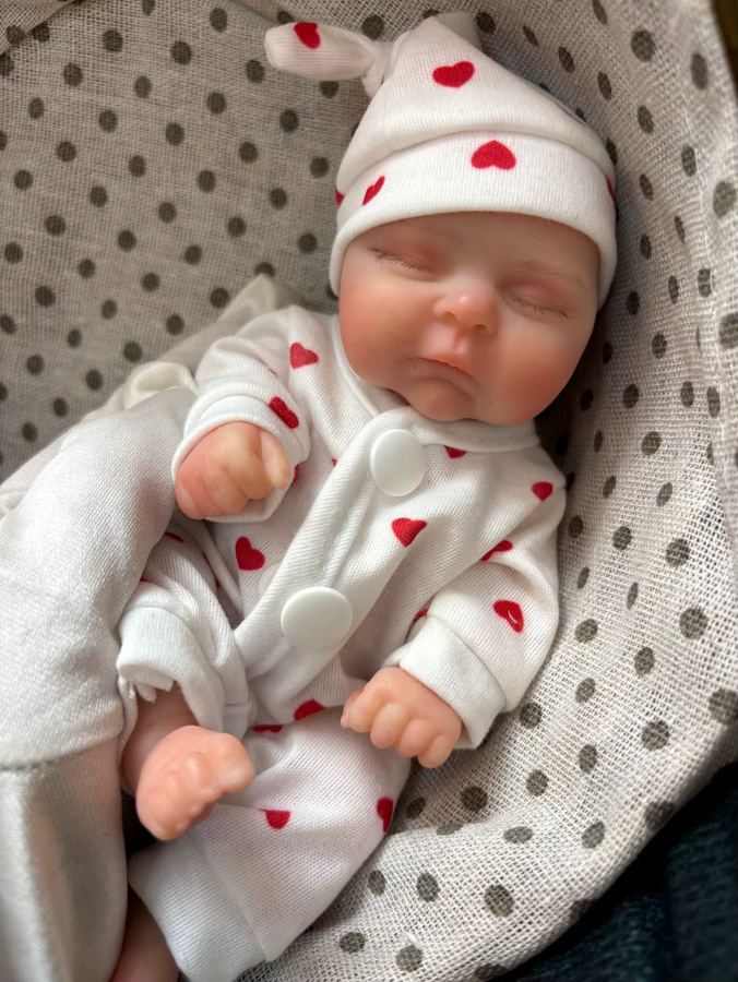 Aiziwa1 Pfirsiche Silikon Bebe Reborn Mädchen, Baby Puppe - Bild 2