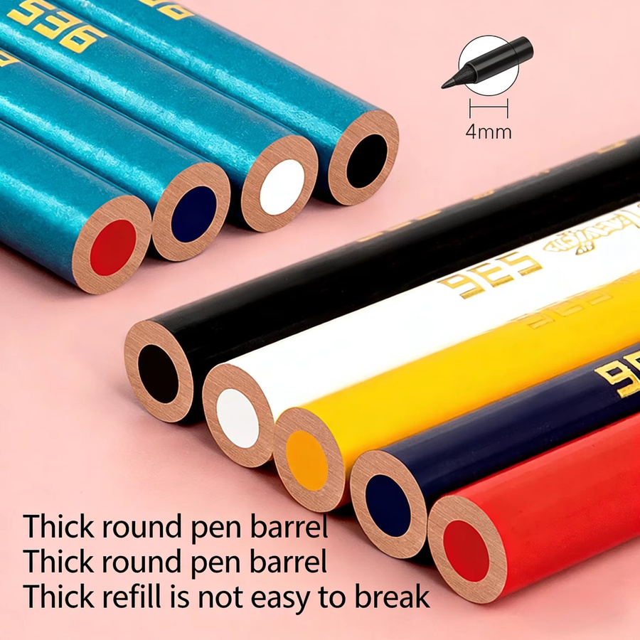 Zhonghua 536 Spezialstift für Glas, Leder, Kunststoff, Metall und Keramik, permanenter Markierungsstift in Schwarz und Multicolour mit Bullet-Spitze - Bild 3