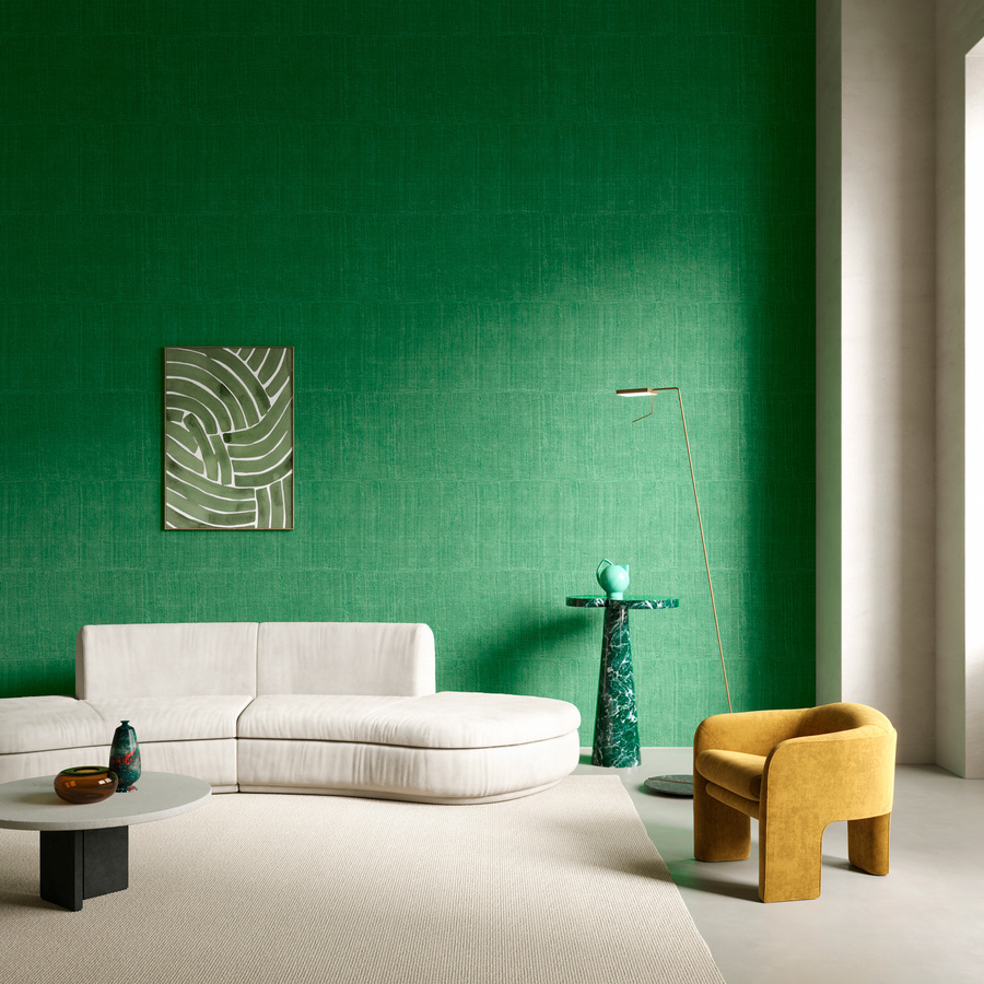 Arte International Tapete Katan Silk in Emerald Green - Bild 1