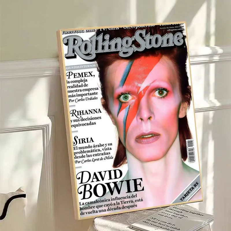 Vintage Poster David Bowie Porträt als mehrfarbige Wandkunst im Hochformat für deine Wanddekoration - Bild 4