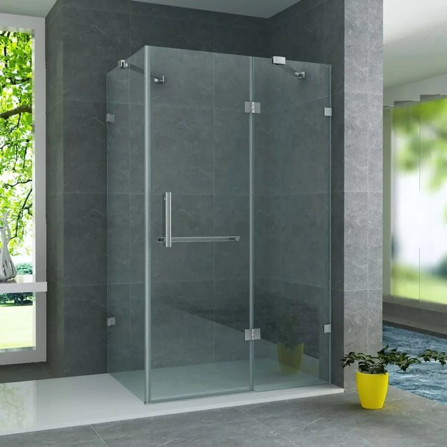 Belvit Duschkabine mit Pendeltür aus ESG Glas mit Nano Beschichtung, Farbe: Transparent, B/T/H: 80 x 120 x 195 cm - Bild 1