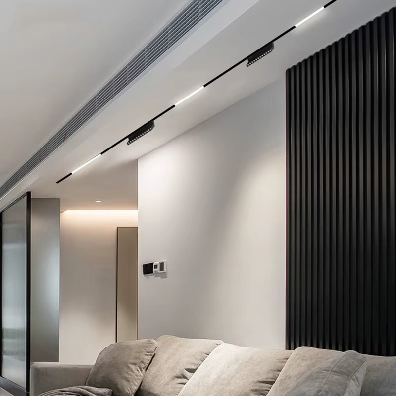 TRAZOS Magnetische Schienenbeleuchtung Schwarz, 48V LED Deckenlampe mit Fernbedienung und Dimmfunktion, Modernes Spotlight-Design aus Aluminium - Bild 4