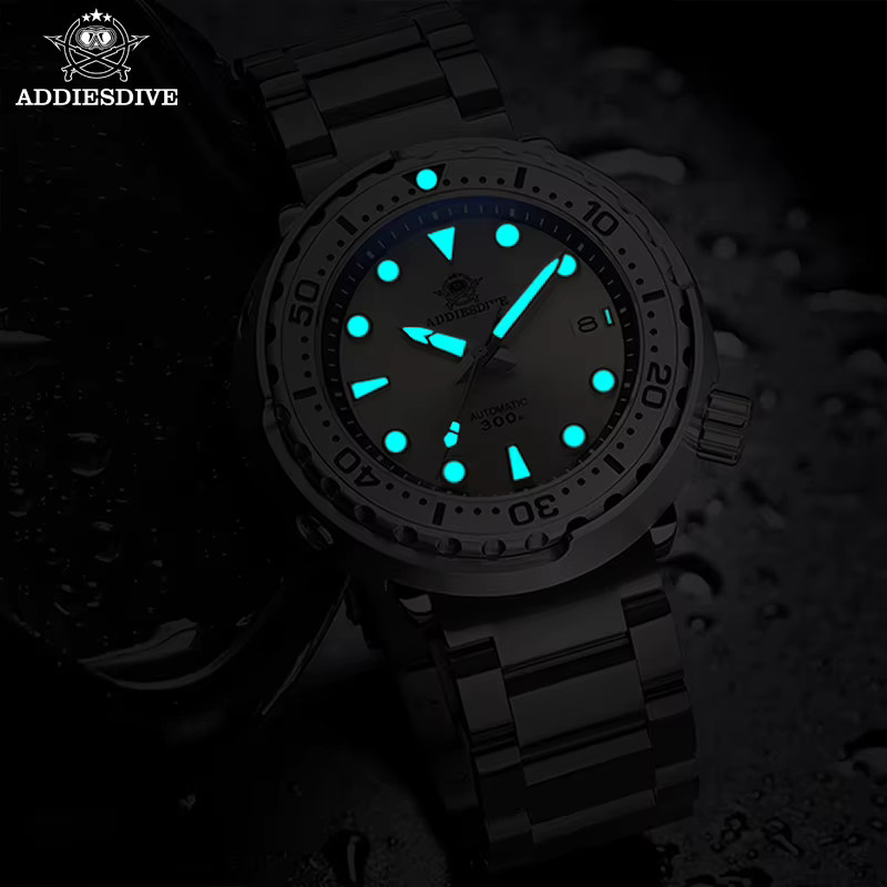 ADDIESDIVE Armbanduhr, Automatik, Edelstahl, Saphirglas, Silber, Herren - Bild 6