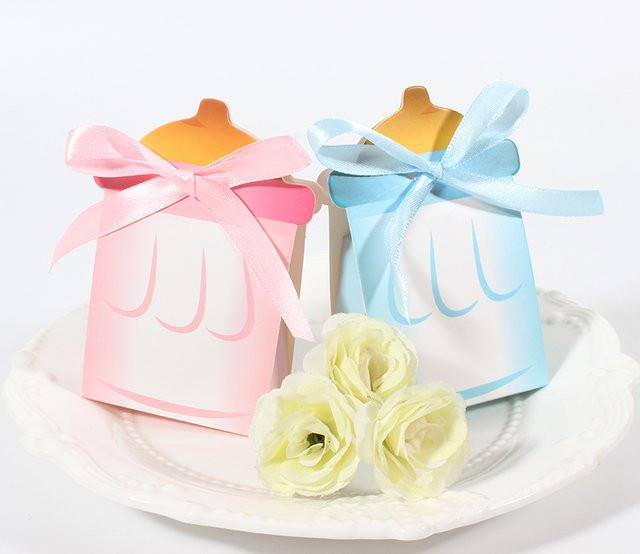 20 Stück VRISE Candy Boxen in Rosa und Blau aus Papier für Geburtstagsfeiern und Babypartys - Bild 1