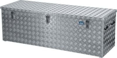 Alutec Transportkiste aus Aluminium-Riffelblech und Edelstahl in Silber mit Gasdruckdämpfer, Volumen: 375 l - Bild 1