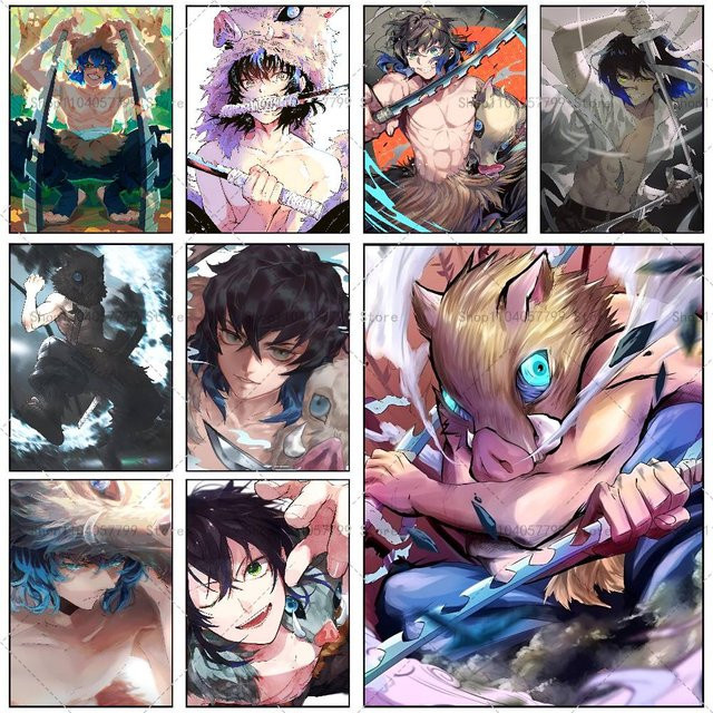 Wasserdichtes Anime Inosuke Hashibira Poster als selbstklebendes Wandbild in Mehrfarbig - Bild 1