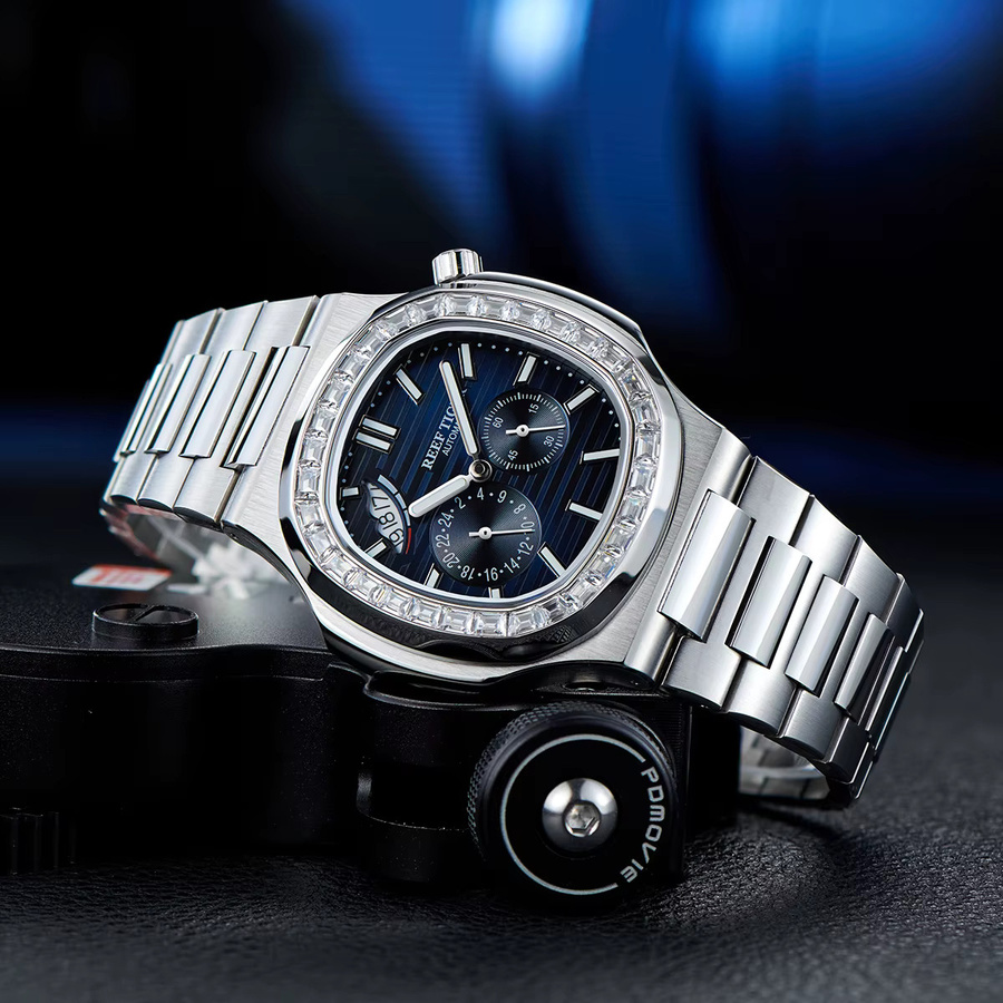 Reef Tiger Armbanduhr, Automatik, Edelstahl, Diamant, Herren, Blau - Bild 2