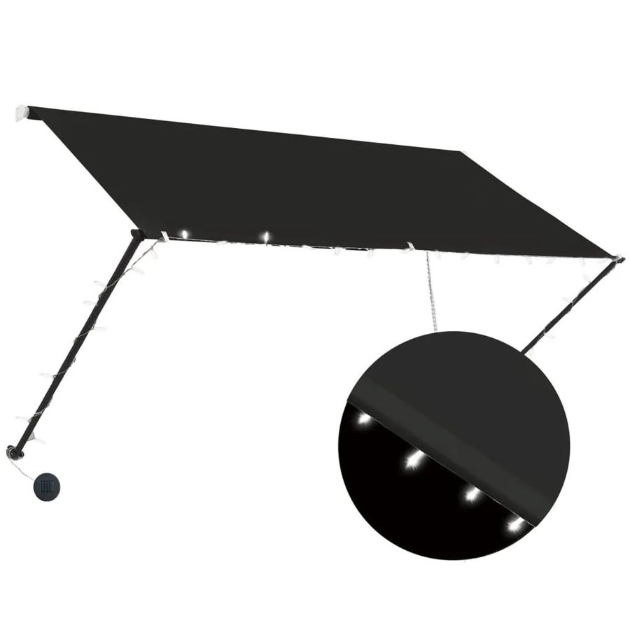 vidaXL Einziehbare Markise mit LED in Anthrazit, B/T: 250 x 150 cm - Bild 2