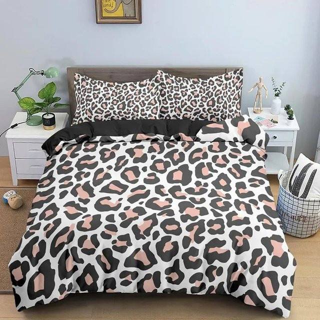 Lodestar Bettwäscheset mit Leopardenmuster in Braun und Multicolour, 2-teiliges Set aus Mikrofaser bestehend aus Bettbezug und Kissenbezug, Breite: 70 cm, Länge: 133 cm - Bild 1