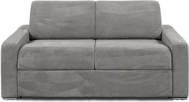Vente-unique Schlafsofa Calito Click-Clack in Hellgrau mit gestreiftem Polster, Breite: 194 cm - Bild 1