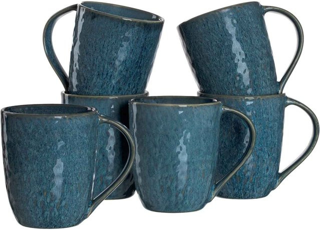 Leonardo Matera Kaffeebecher aus Keramik Blau 6er Set 430 ml - Bild 1