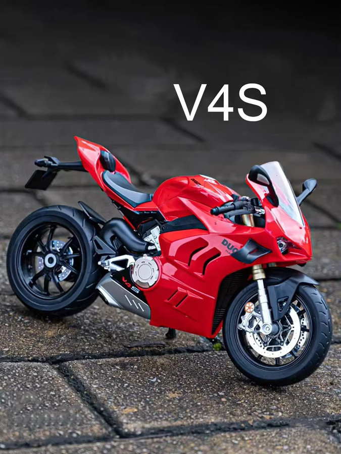 MAKEDA 1:9 V4S RR1000 Legierung Motorrad Modell, mit Beleuchtung, Metall - Bild 6