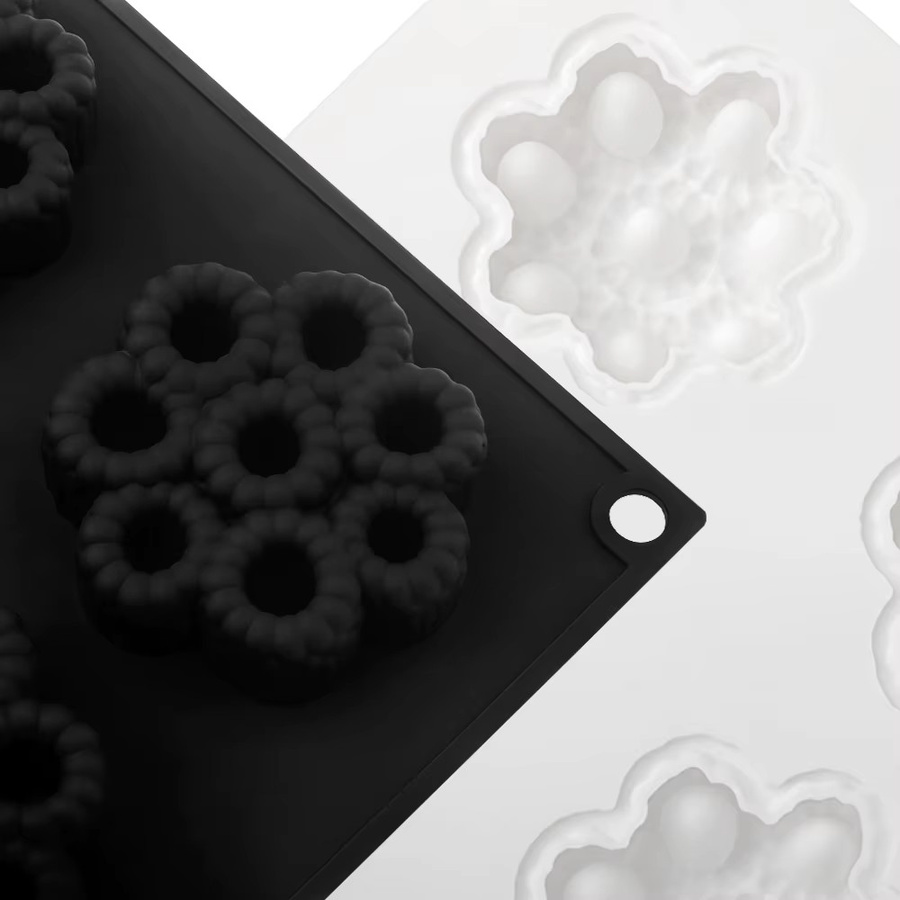 Meibum Silikonform für Himbeer-Törtchen-Mousse und Schokoladen-Desserts mit Himbeerblüten-Dekorationsform - Bild 2