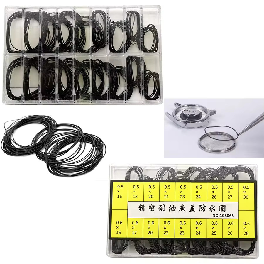 Zhangeer Uhrengehäuse-Gummidichtungen, Schwarz, 0,5mm 0,6mm Dicke - Bild 3